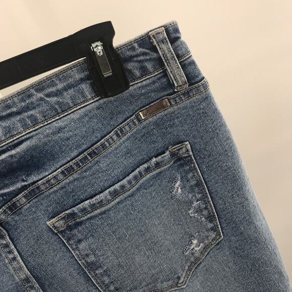 KANCAN Blue Vintage High Rise Distressed Slim Straight Ankle Jeans - Picture 9 of 12